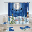 Christmas Style Gifts Bath Mat And Shower Curtain Set Home Decor Gift