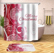 Christmas Bath Mat And Shower Curtain Set Water Repellent For Bathroom Home Decor