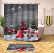 Gift For Christmas The Snowing Graphic Design 3D Printed Bath Mat And Shower Curtain Set Gift Home Decor