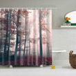 Red Enchanted Forest Woodland 3D Printed Shower Curtain Best Home Decor Gift