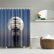 Night Ship Fabric Shower Curtain Vibrant Color High Quality Unique For Good Vibes Home Decor