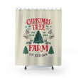 White  Shower Curtain Special Custom Design Unique Gift  Home Decor Christmas Tree Farm Cut Your Own
