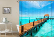 Ocean Morden Turquoise Polyester Cloth 3D Printed Shower Curtain Home Decor Gift