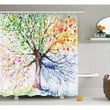 3D Printed Shower Curtain Colorful Tree Four Seasons Home Decor