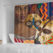Fancy Afro American   3D Printed Shower Curtain Bathroom Decor