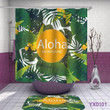 Leaf Aloha Background Shabby Chic Polyester Cloth 3D Printed Shower Curtain