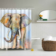 Kids Colorful Elephant 3D Printed Shower Curtain Gift Home Decor