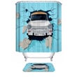 Car  Cool Turquoise Polyester Cloth 3D Printed Shower Curtain Home Decor Gift Ideas