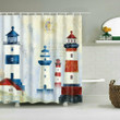 3D Printed Shower Curtain  Nautical Lighthouse Design For Home Decor