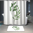 Leaf Shabby Chic Green Polyester Cloth 3D Printed Shower Curtain