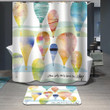 Hot Air Balloon Shabby Chic Colorful Polyester Cloth 3D Printed Shower Curtain