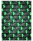 Shower Curtain - Money Money Money - Fabric Shower Curtain  With Hooks