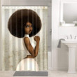 Afro Lady Beautiful Afrocentric Black Woman Art 3D Printed Shower Curtain Bathroom Decor