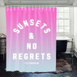 Sunsets And No Regrets Pink Nation 3D Printed Shower Curtain Bathroom Decor