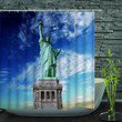 Statue Of Liberty Shower Curtains Fabric Human Skeleton Blue Polyester Cloth Bathroom Curtains