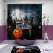 Happy Halloween Day Awesome Pumpkin Night Art Design 3D Printed Shower Curtain