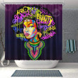 Trendy Black Woman African American Shower Curtain Dashiki Melanin Bathroom Decor Accessories