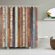 Rustic Vertical Plank Wood Floorboard  3D Printed Shower Curtain Gift Home Decor