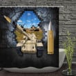 Tank Awesome Grey Polyester Cloth 3D Printed Shower Curtain Home Decor Gift Idea