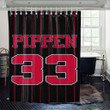 Scottie Pippen Jersey Wallpaper Shower Curtains