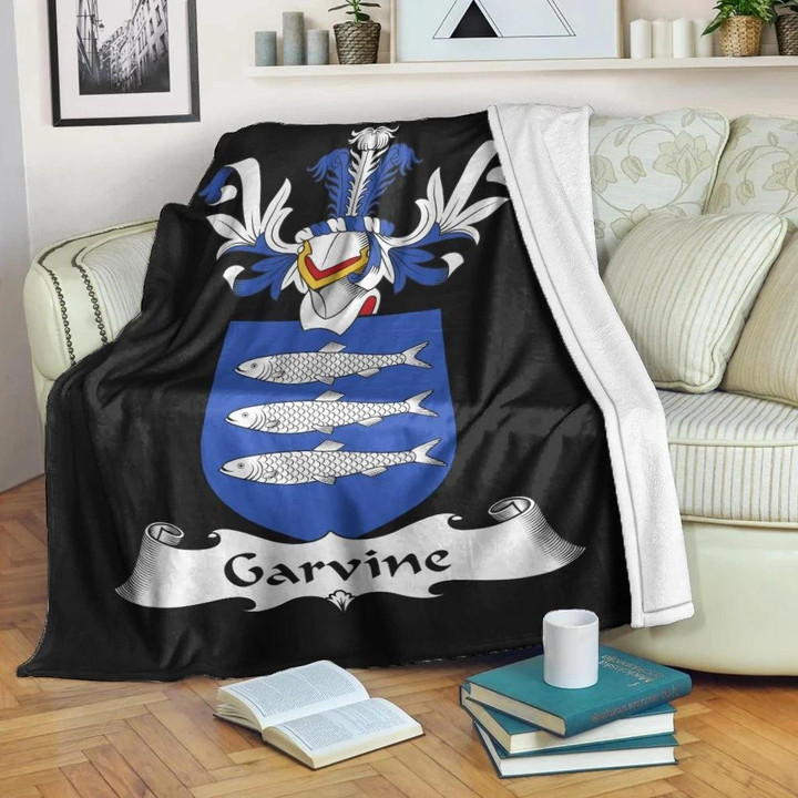 Garvine or Garvan Family Crest Premium Blanket A7