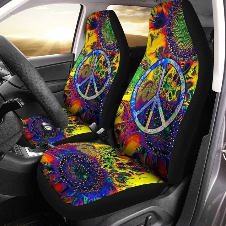 Peace Symbol Car Seat Cover | Universal Fit Car Seat Protector | Easy Install | Polyester Microfiber Fabric | CSC1745