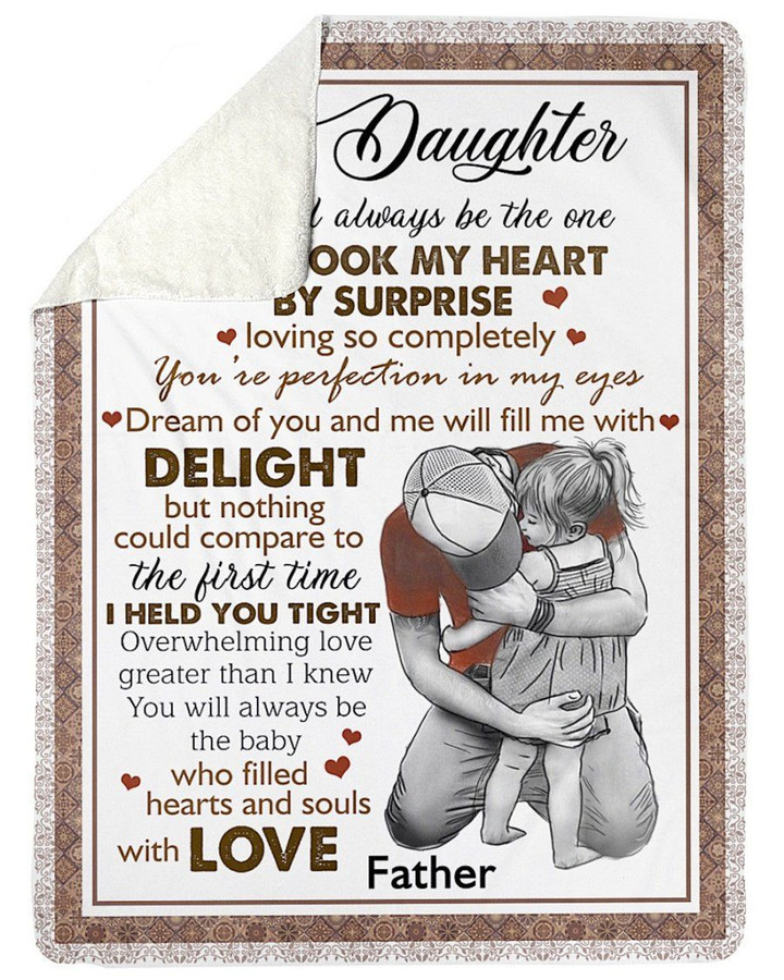 Perfection In My Eyes Father Fleece Blanket To Daughter Sherpa Blanket
