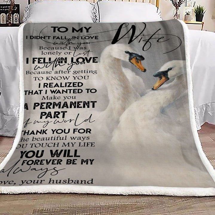Personalized Fleece Blanket To My Wifeswan You Will Forever Be My Always Gift For Birthday Christmas Thanksgiving Graduation Wedding