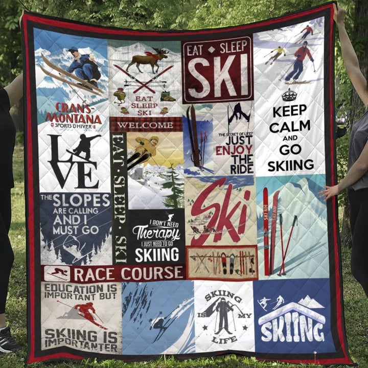 Skiing Race Course Quilt Blanket Dhc04011937Dd