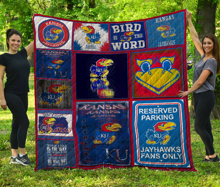 Kansas Jayhawks Quilt Blanket Ha0111 Fan Made