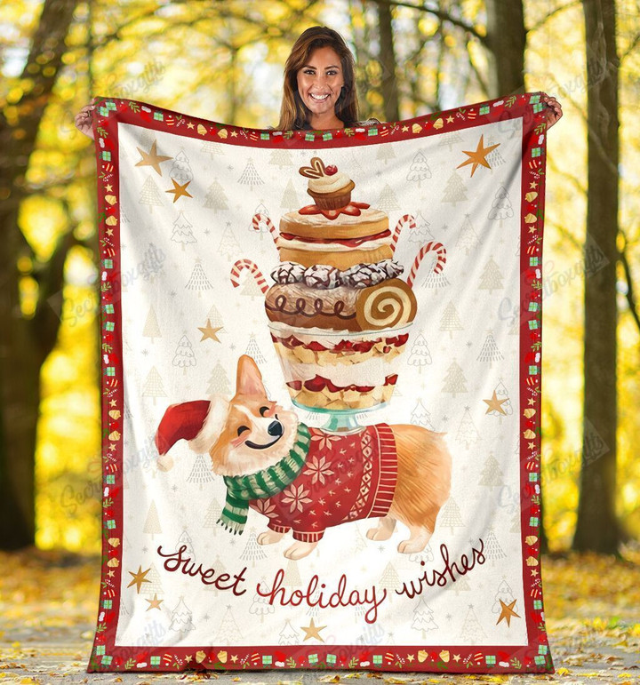 Corgi Sweet Holiday Wishes Yw0701360Cl Fleece Blanket