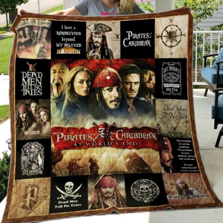 Pirates Of The Caribbean Fleece Quilt Blanket Personalized Customized Home Bedroom Decor Gift