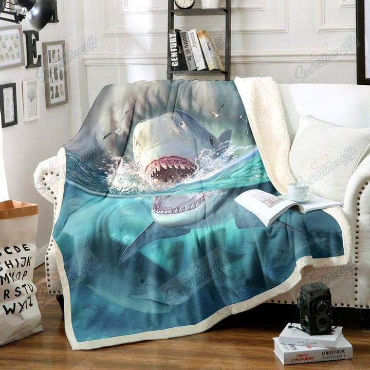 3D Tiger Shark Am2910388Cl Fleece Blanket