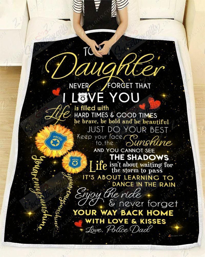 Police Daughter Dad You Are My Sunshine Gs-Cl-Dt1810 Fleece Blanket 1
