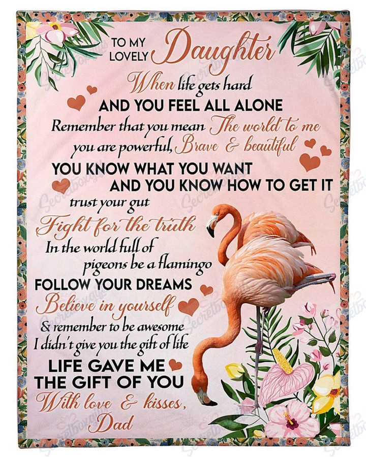 Flamingo Follow Your Dreams To Daughter Th2512600Cl Fleece Blanket