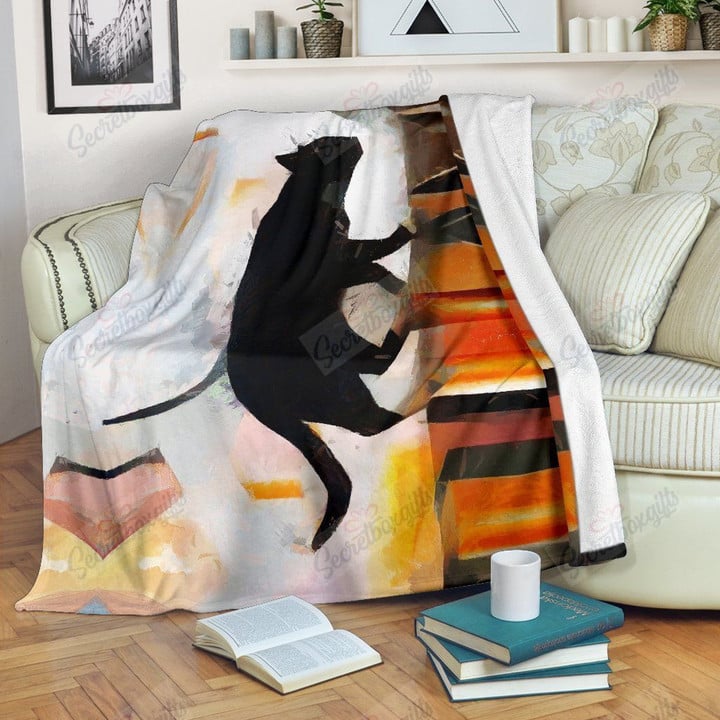 Art Cat On The Roof Gs-Cl-Nt0201 Fleece Blanket