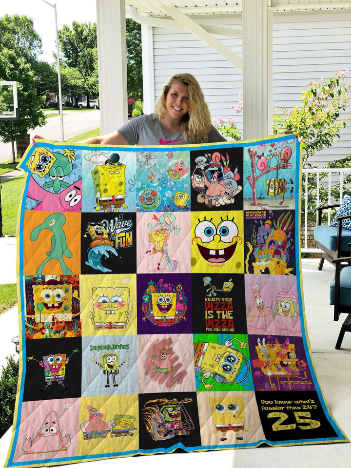 Spongebob Squarepants Tv Show Quilt Blanket - Best Gifts For Fans, Birthday