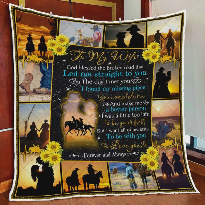 Personalized Riding Horse To My Wife Quilt Blanket I Love You Forever And Always Great Customized Blanket Gifts For Birthday Christmas Thanksgiving