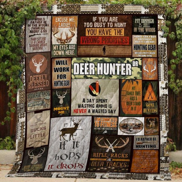 Deer Hunter Quilt Blanket