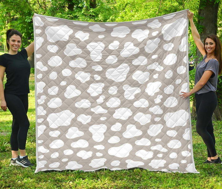 White And Grey Cow Cl17100696Mdq Quilt Blanket