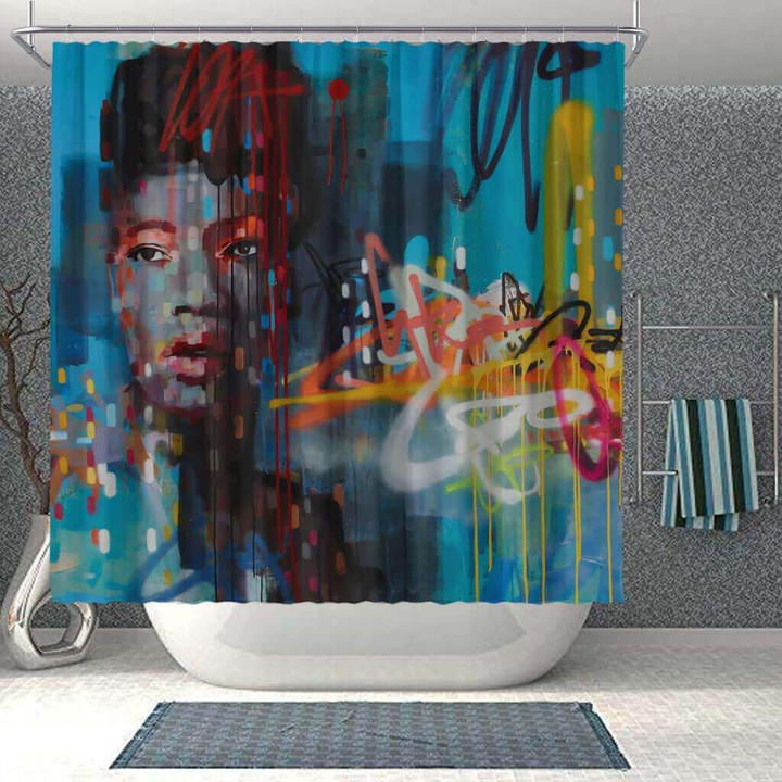 Pretty African Inspired  3D Printed Shower Curtain Bathroom Decor