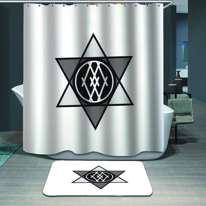 Hexagram Black Polyester Cloth 3D Printed Shower Curtain Home Decor Gift Ideas