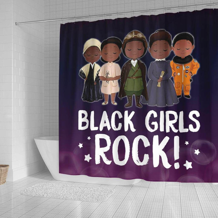 Melanin Black Girls Rock African American 3D Printed Shower Curtain Bathroom Decor