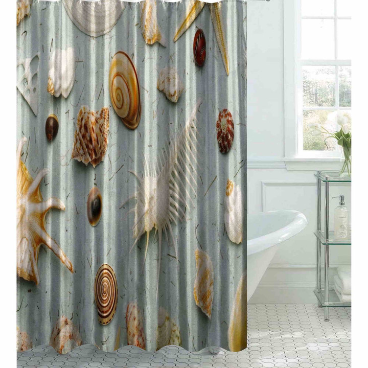 Seashell Image  Bathroom Shower Curtain Waterproof Size Options  Home Bathroom Decor