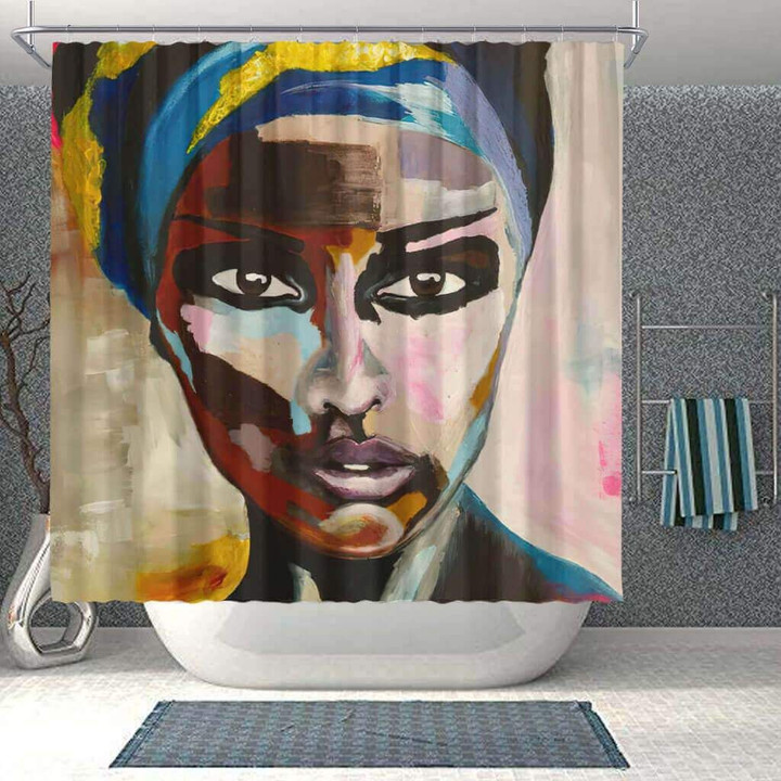 Beautiful African   3D Printed Shower Curtain Bathroom Decor