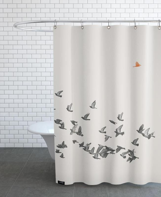 Red Bird And Birds Shower Curtain  Custom Design  High Quality  Bathroom Decor