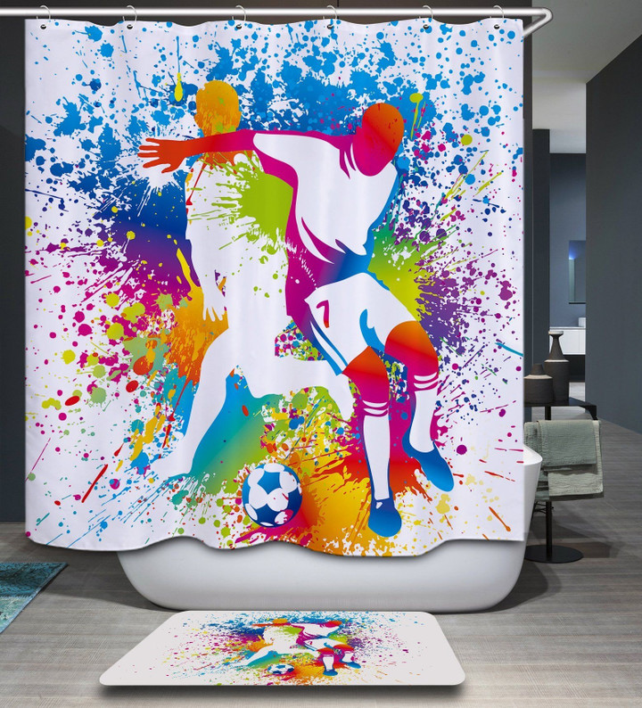 Graphic Design Football 3D Printed Shower Curtain Home Decor Gift Idea