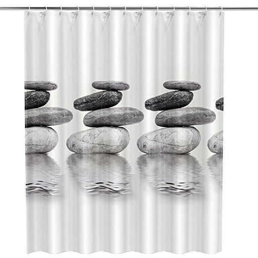 Stone Shower Curtain Grey Art Design 3D Printed Shower Curtain