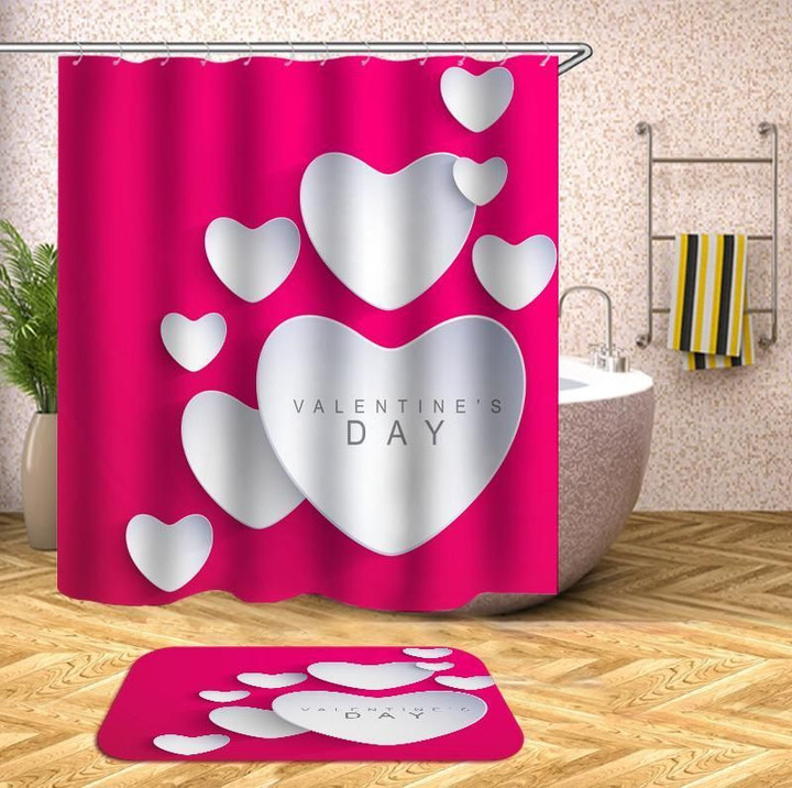 Love Giving Your Love Shabby Chic Pink Polyester Cloth 3D Printed Shower Curtain