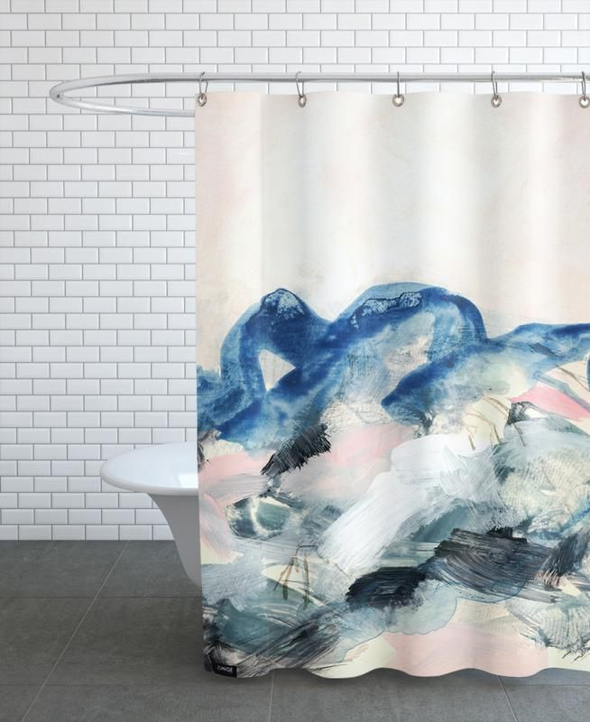Shower Curtain Color Abstract Painting Waterproof Custom Design  High Quality Meaningful Gift